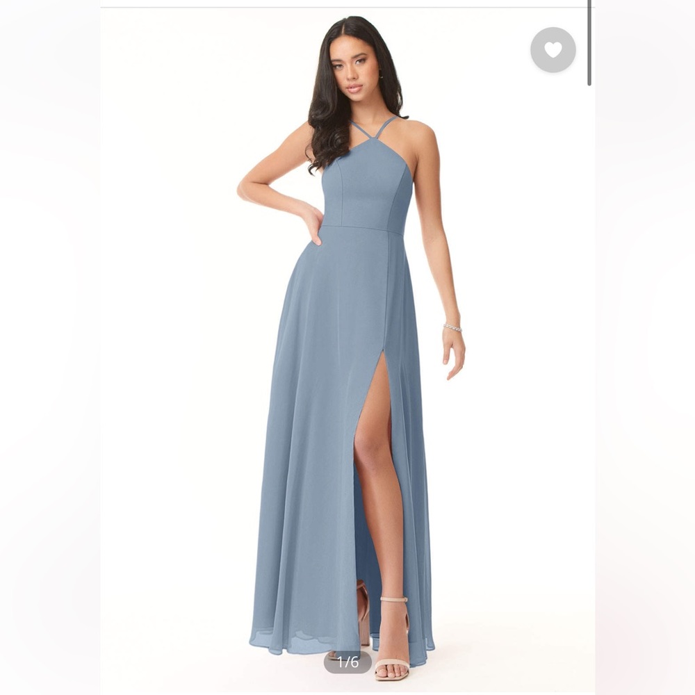 Azazie Dusty Blue Bailey Bridesmaids Dress!